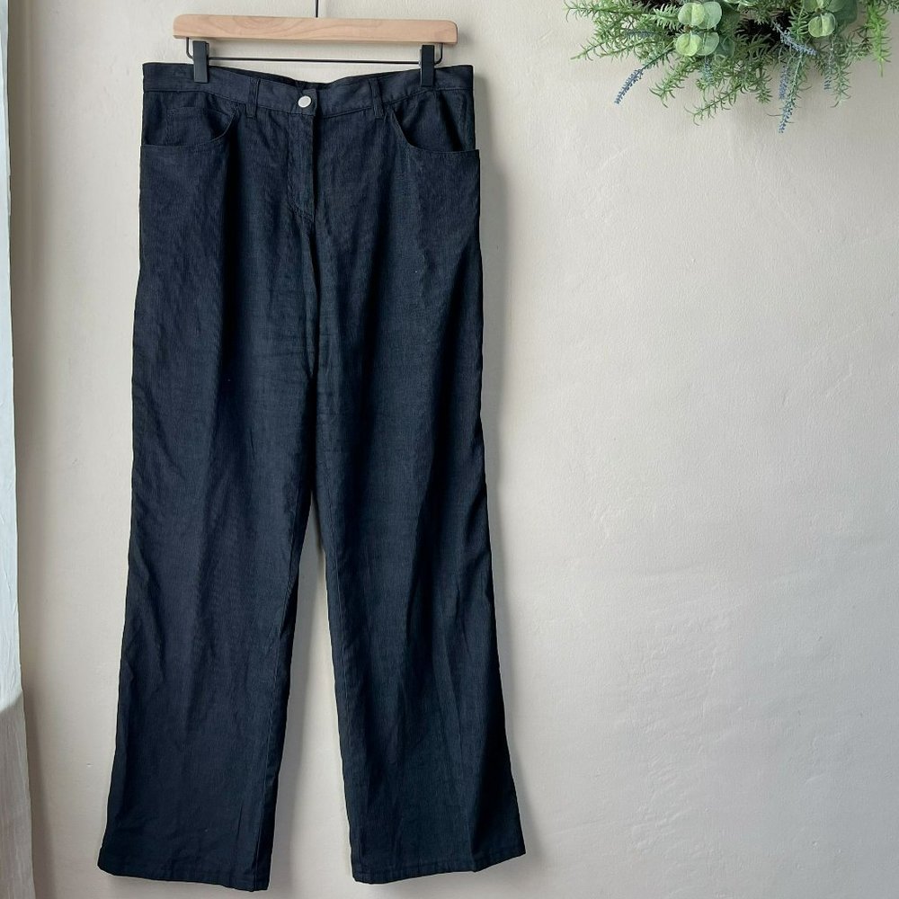 Armani Collezione Corduroy Black Dress Pants